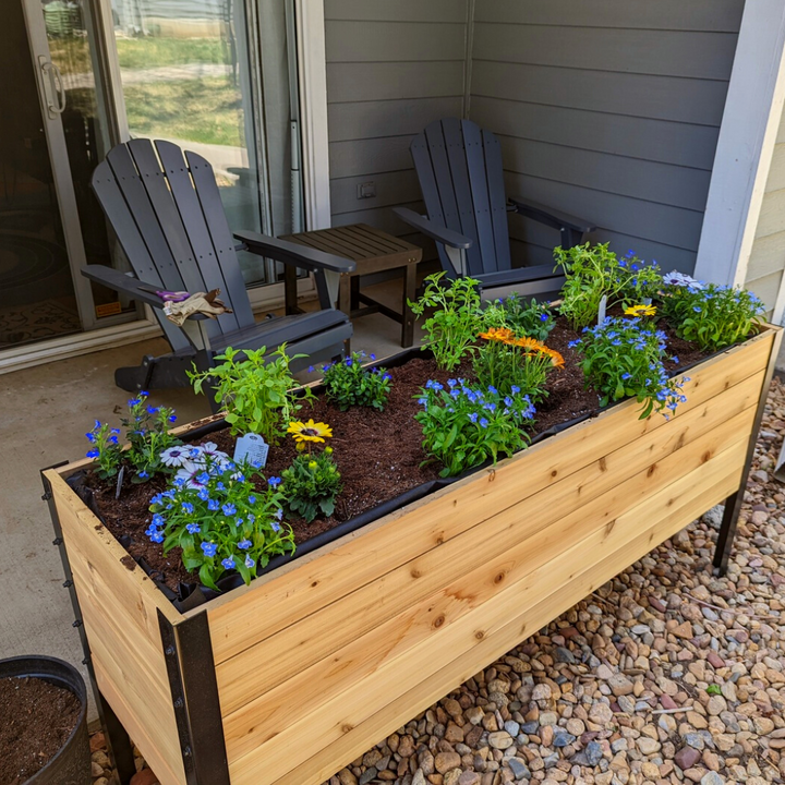 18 x 60 Raised Garden Bed - 30 TALL – rectangular cedar planter box for outdoor and garden use